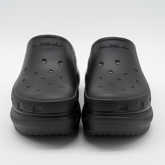 size 40 - Balenciaga Crocs Mule Rubber Slide Sandal Platform Black - Picture 2 of 13